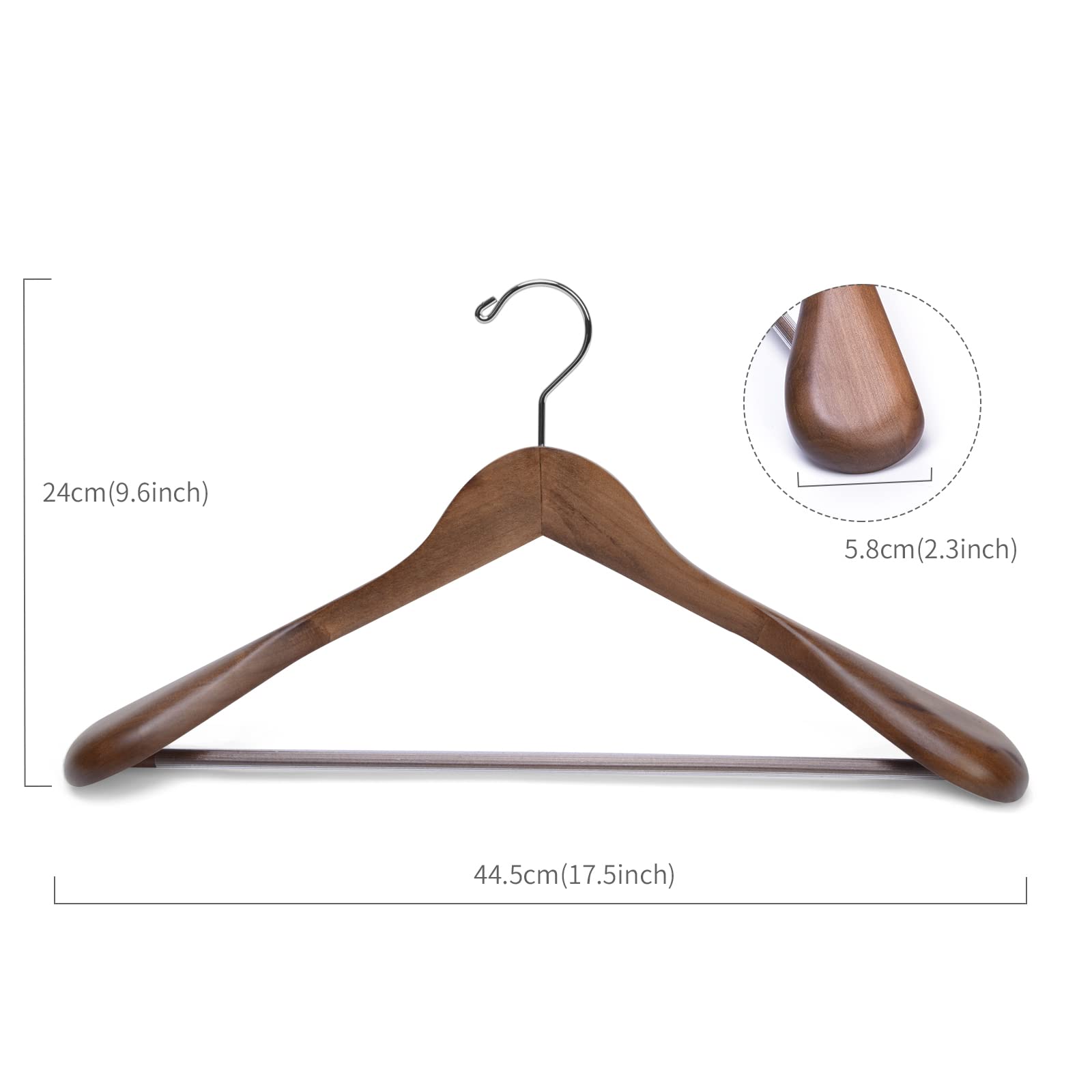 Nature Smile Luxury Wooden Suit Hangers 6 Pack Wood Coat Hangers Jacket Outerwear Shirt Hangers (Retro Color) Nature Smile Luxury Wooden Suit Hangers 6 Pack Wood Coat Hangers Jacket Outerwear Shirt Hangers (Retro Color) - Image 7