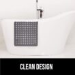 GORILLA GRIP Patented Bath Tub Shower Mat, 35x16 Washable Bathtub Floor Mats, Charcoal Opaque