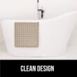 GORILLA GRIP Patented Bath Tub Shower Mat, 35"x16" Washable Bathtub Floor Mats, Suction Cups and Drain Holes to Keep Tubs Clean, Beige