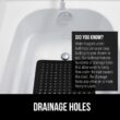 GORILLA GRIP Patented Bath Tub Shower Mat, 35x16 Washable Bathtub Floor Mats, Suction Cups and Drain Holes to Keep Tubs Clean, Black