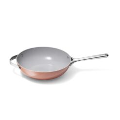 Caraway Non-Stick Stir Fry Pan - 12” Wok-Inspired Pan - Free From Forever Chemicals - Stainless Steel Handles - Perracotta
