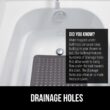 GORILLA GRIP Patented Bath Tub Shower Mat, 35x16 Washable Bathtub Floor Mats, Charcoal Opaque