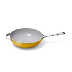Caraway Non-Stick Stir Fry Pan - 12” Wok-Inspired Pan - Free From Forever Chemicals - High-Sloped Walls - Stainless Steel Handles - Marigold
