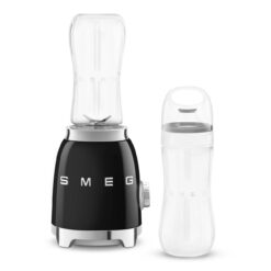 SMEG 50's Retro Style Personal Blender with Backlit Knob and Two 600 ML BPA Free bottles, Black