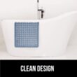 GORILLA GRIP Patented Bath Tub Shower Mat, 35x16 Washable Bathtub Floor Mats, Suction Cups and Drain Holes to Keep Tubs Clean, Navy