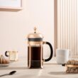 Bodum 34oz Chambord French Press Coffee Maker, High-Heat Borosilicate Glass, Stainless Steel, Copper – Made in Portugal