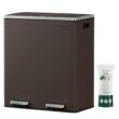 SONGMICS Trash Can, 2 x 8 Gallon (2 x 30 L) Garbage Can for Kitchen, Brown ULTB60BR