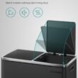 SONGMICS, Plastic, Hinged Lids, Handles Dual Garbage Can, 16 Gal (60L) Rubbish 15 Trash Bags, 2 x 8 Gallon, Black