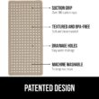 GORILLA GRIP Patented Bath Tub Shower Mat, 35"x16" Washable Bathtub Floor Mats, Suction Cups and Drain Holes to Keep Tubs Clean, Beige