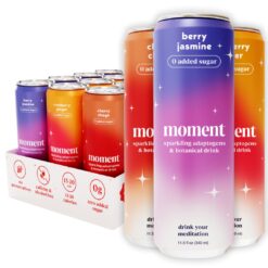 Moment Botanical Soda Soft Drink (Shark Tank) - SPARKLING Non Alcoholic Drinks, Berry Blast, 12-pack