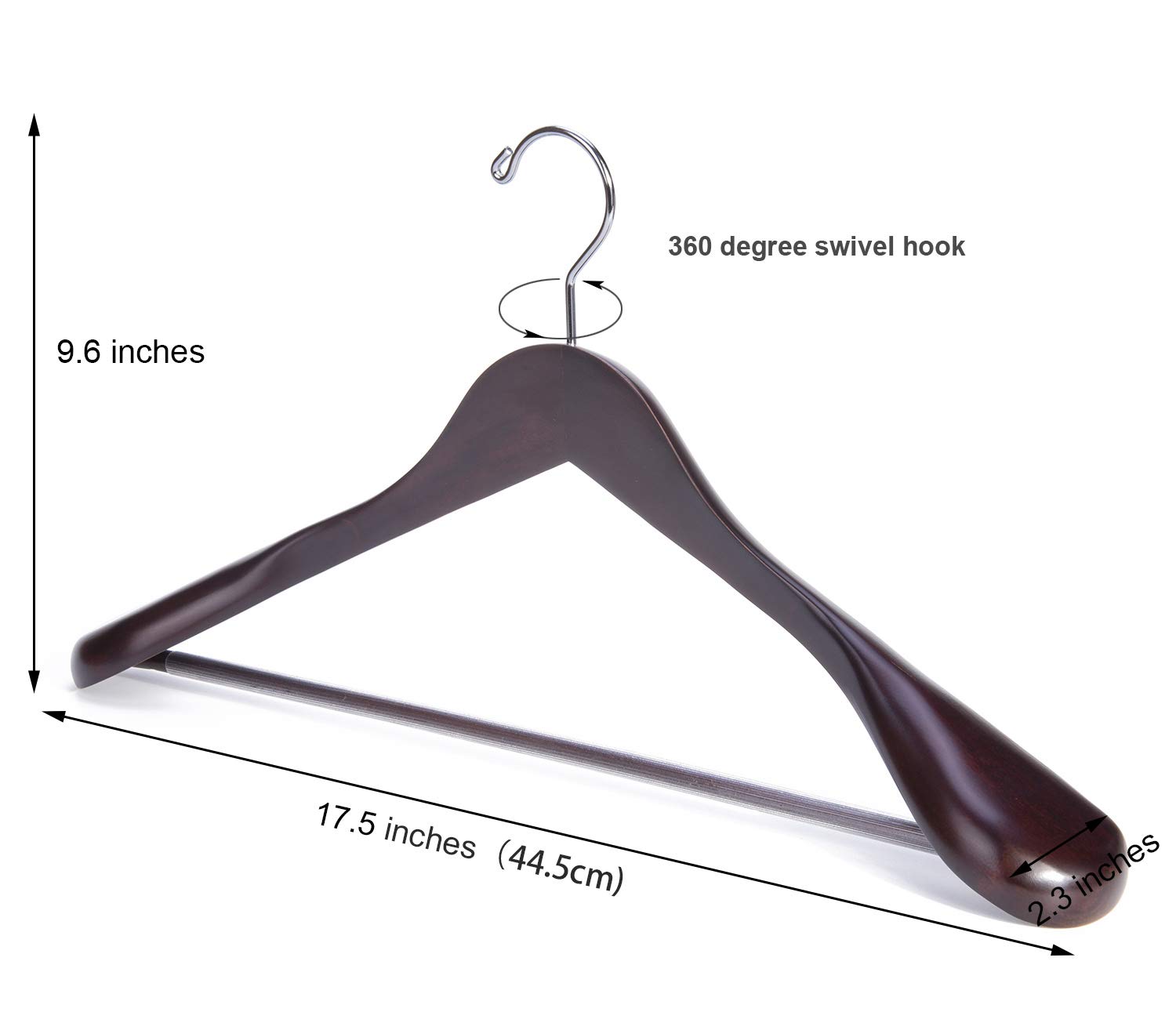 Nature Smile Luxury Mahogany Wooden Suit Hangers - 6 Pack - Wood Coat Hangers, Jacket Outerwear Shirt Hangers Nature Smile Luxury Mahogany Wooden Suit Hangers - 6 Pack - Wood Coat Hangers, Jacket Outerwear Shirt Hangers - Image 8