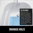 GORILLA GRIP Patented Bath Tub Shower Mat, 35x16 Washable Bathtub Floor Mats, Suction Cups and Drain Holes to Keep Tubs Clean, Blue
