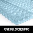 GORILLA GRIP Patented Bath Tub Shower Mat, 35x16 Washable Bathtub Floor Mats, Suction Cups and Drain Holes to Keep Tubs Clean, Blue