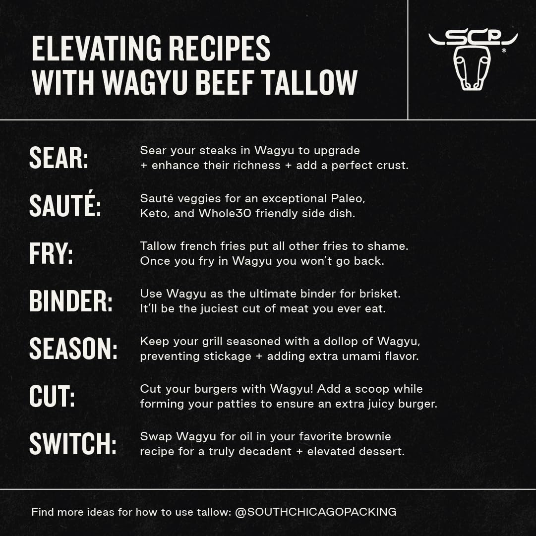 South Chicago Packing Wagyu Beef Tallow, 42 Ounces, Paleo-friendly, Keto-friendly, Pure Wagyu South Chicago Packing Wagyu Beef Tallow, 42 Ounces, Paleo-friendly, Keto-friendly, Pure Wagyu - Image 4