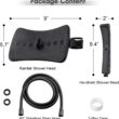 BRIGHT SHOWERS Four Spray Settings Shower Head Set Oil Rubbed Bronze and Black Finishing with 60" Long Stainless Steel Shower Hose