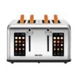 Mecity 4 Slice Toaster Touch Screen Control 4 Wide Slot, Stainless Steel Smart Bread Toaster, 120V 1650W