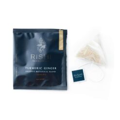 Rishi Tea Turmeric Ginger Herbal Tea - Organic Sachet Bags, Caffeine Free Ayurvedic Digestive Blend with Spicy Ginger & Citrus - 50 Count