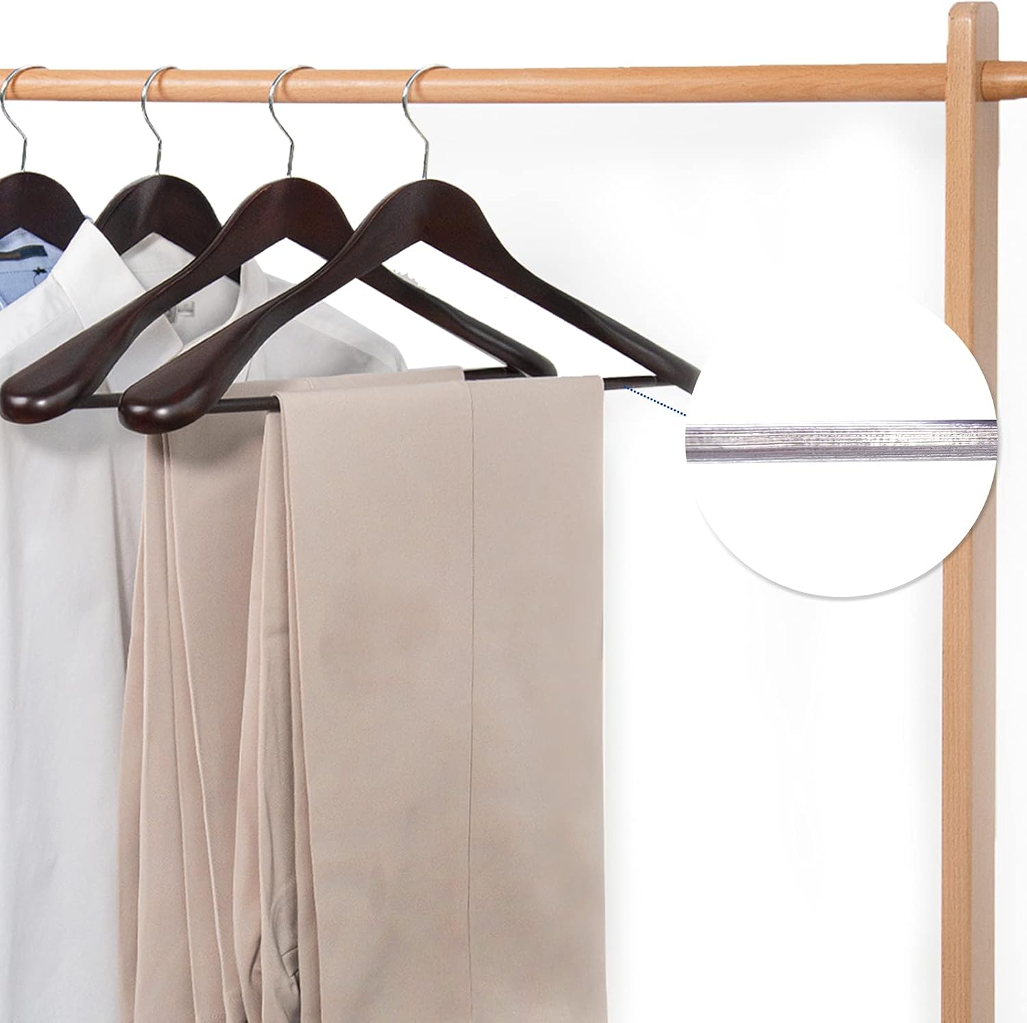 Nature Smile Luxury Mahogany Wooden Suit Hangers - 6 Pack - Wood Coat Hangers, Jacket Outerwear Shirt Hangers Nature Smile Luxury Mahogany Wooden Suit Hangers - 6 Pack - Wood Coat Hangers, Jacket Outerwear Shirt Hangers - Image 5