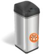 iTouchless 13 Gallon Dog Proof Trash Can with Odor Filter, Motion Sensor Stainless Steel Kitchen Trashcan Garbage Bin