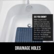 GORILLA GRIP Patented Bath Tub Shower Mat, 35x16 Washable Bathtub Floor Mats, Suction Cups and Drain Holes to Keep Tubs Clean, Navy