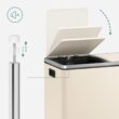 SONGMICS Trash Can, 2 x 8 Gallon (2 x 30 L) Garbage Can for Kitchen, with 15 Trash Bags, 2 Compartments, Almond Color ULTB201A01