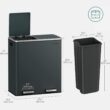 SONGMICS Trash Can, 2 x 8 Gallon (2 x 30 L) Garbage Can for Kitchen, Greenish-Gray ULTB60GS02