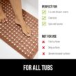 GORILLA GRIP Patented Bath Tub Shower Mat, 35x16 Washable Bathtub Floor Mats, Suction Cups and Drain Holes to Keep Tubs Clean, Brown