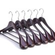 Nature Smile Luxury Mahogany Wooden Suit Hangers - 6 Pack - Wood Coat Hangers, Jacket Outerwear Shirt Hangers