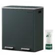 SONGMICS Trash Can, 2 x 8 Gallon (2 x 30 L) Garbage Can for Kitchen, Greenish-Gray ULTB60GS02