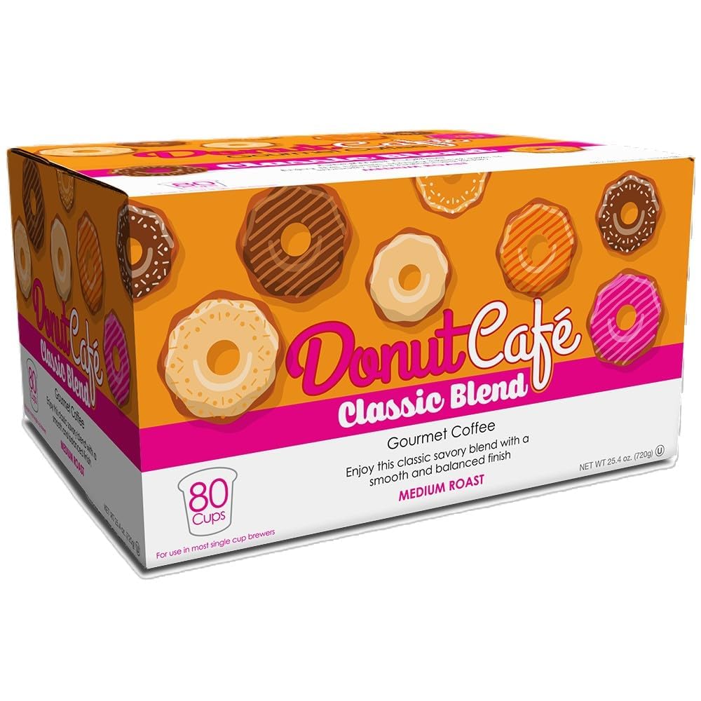 Donut Café - Coffee Gourmet Pods, Classic Blend, Medium Roast – Non-GMO, Gluten Free – 80 Count Donut Café - Coffee Gourmet Pods, Classic Blend, Medium Roast – Non-GMO, Gluten Free – 80 Count - Image 6
