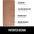 GORILLA GRIP Patented Bath Tub Shower Mat, 35x16 Washable Bathtub Floor Mats, Suction Cups and Drain Holes to Keep Tubs Clean, Brown