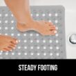 GORILLA GRIP Patented Bath Tub Shower Mat, 35x16 Washable Bathtub Floor Mats, Gray Opaque