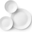 Corelle Vitrelle 18-Piece Service for 6 Dinnerware Set, Triple Layer Glass and Chip Resistant, Winter Frost White