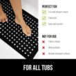GORILLA GRIP Patented Bath Tub Shower Mat, 35x16 Washable Bathtub Floor Mats, Suction Cups and Drain Holes to Keep Tubs Clean, Black