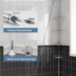 SEIRIONE Rustproof Shower Corner Caddy Organizer for Bathroom, 4 Adjustable Shelves with Tension Pole