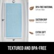 GORILLA GRIP Patented Bath Tub Shower Mat, 35x16 Washable Bathtub Floor Mats, Suction Cups and Drain Holes to Keep Tubs Clean, Blue