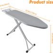 BKTD Foldable Ironing Board with Heat Resistant Cover - Sturdy Metal Frame (13 x 34 x 53 Inches) (Silver Gray)