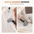 Sweetcrispy Standing Garment Steamer, 1500W Powerful Steamer for Clothes with Roll Wheels, Black&Grey