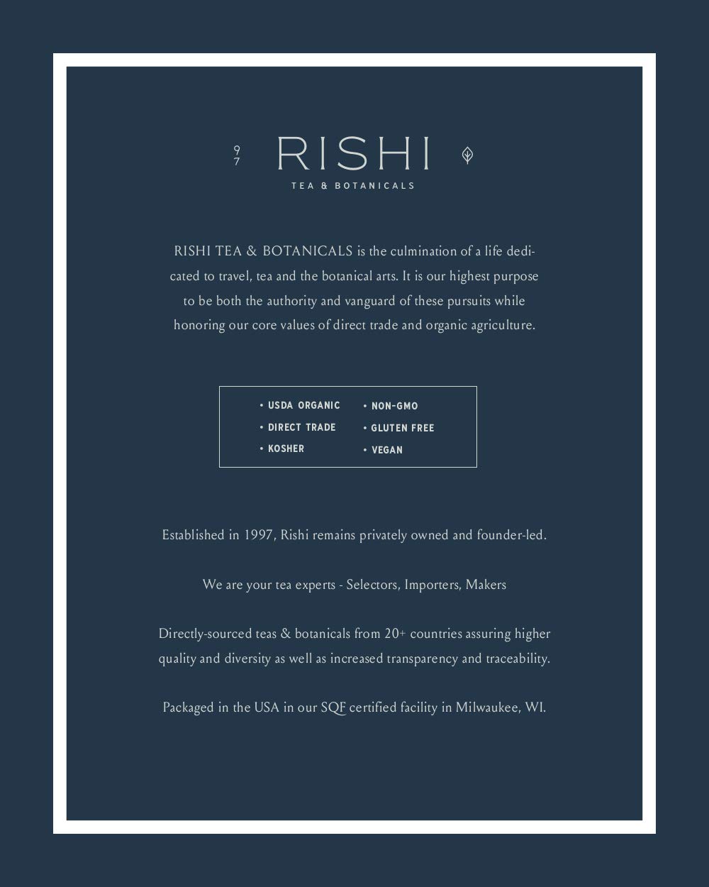 Rishi Tea Turmeric Ginger Herbal Tea - Organic Sachet Bags, Caffeine Free Ayurvedic Digestive Blend with Spicy Ginger & Citrus - 50 Count Rishi Tea Turmeric Ginger Herbal Tea - Organic Sachet Bags, Caffeine Free Ayurvedic Digestive Blend with Spicy Ginger & Citrus - 50 Count - Image 3