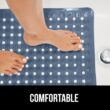 GORILLA GRIP Patented Bath Tub Shower Mat, 35x16 Washable Bathtub Floor Mats, Suction Cups and Drain Holes to Keep Tubs Clean, Navy