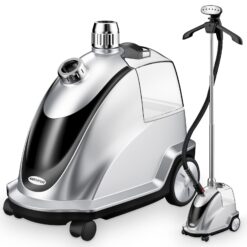 Anthter Steamer for Clothes, 1500W Powerful Standing Garment Steamer with Roll Wheels, (Silver)