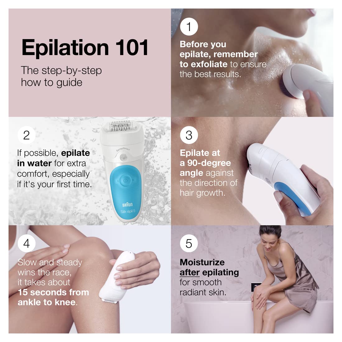 Braun Epilator Silk-épil 5 5-810, Hair Removal Device, Epilator for Women, Shaver & Bikini Trimmer, Cordless, Rechargeable, Wet & Dry Braun Epilator Silk-épil 5 5-810, Hair Removal Device, Epilator for Women, Shaver & Bikini Trimmer, Cordless, Rechargeable, Wet & Dry - Image 3
