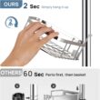 SEIRIONE Rustproof Shower Corner Caddy Organizer for Bathroom, 4 Adjustable Shelves with Tension Pole