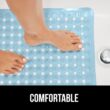 GORILLA GRIP Patented Bath Tub Shower Mat, 35x16 Washable Bathtub Floor Mats, Suction Cups and Drain Holes to Keep Tubs Clean, Blue