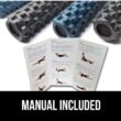 RumbleRoller Extra Firm Textured Muscle Foam Roller Manipulates Soft Tissue Like A Massage Therapist (Black, Compact)