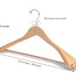 Nature Smile Luxury Natural Wooden Suit Hangers, Wood Coat Hangers, Jacket Outerwear Shirt Hangers - 6 Pack Nature Smile Luxury Natural Wooden Suit Hangers, Wood Coat Hangers, Jacket Outerwear Shirt Hangers - 6 Pack