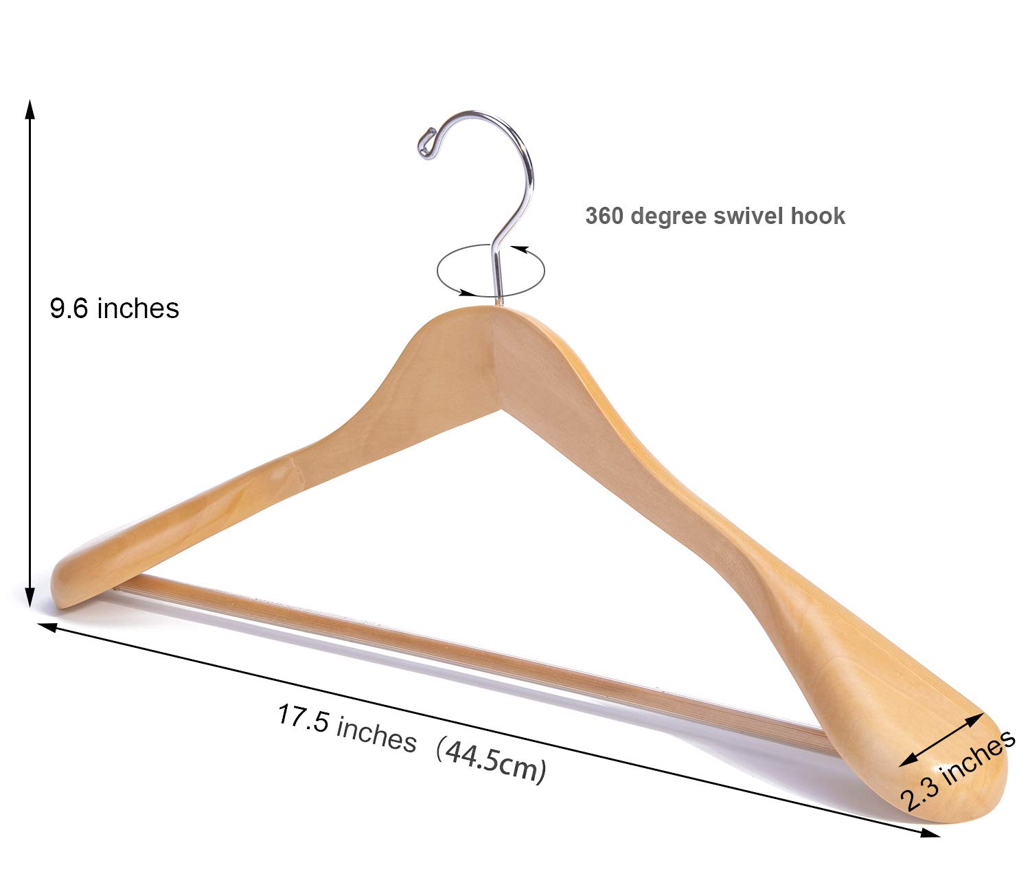 Nature Smile Luxury Natural Wooden Suit Hangers, Wood Coat Hangers, Jacket Outerwear Shirt Hangers - 6 Pack Nature Smile Luxury Natural Wooden Suit Hangers, Wood Coat Hangers, Jacket Outerwear Shirt Hangers - 6 Pack - Image 8
