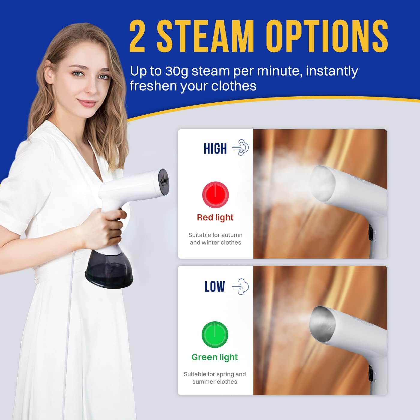 Rolipo Steamer for Clothes 1350W, Clothes Steamer, Upgraded 400ML Large Capacity Water Tank, Wrinkle Remover Rolipo Steamer for Clothes 1350W, Clothes Steamer, Upgraded 400ML Large Capacity Water Tank, Wrinkle Remover - Image 5