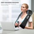 MagicMakers Neck Massager with Heat - Electric Shiatsu Deep Kneading Back Massage