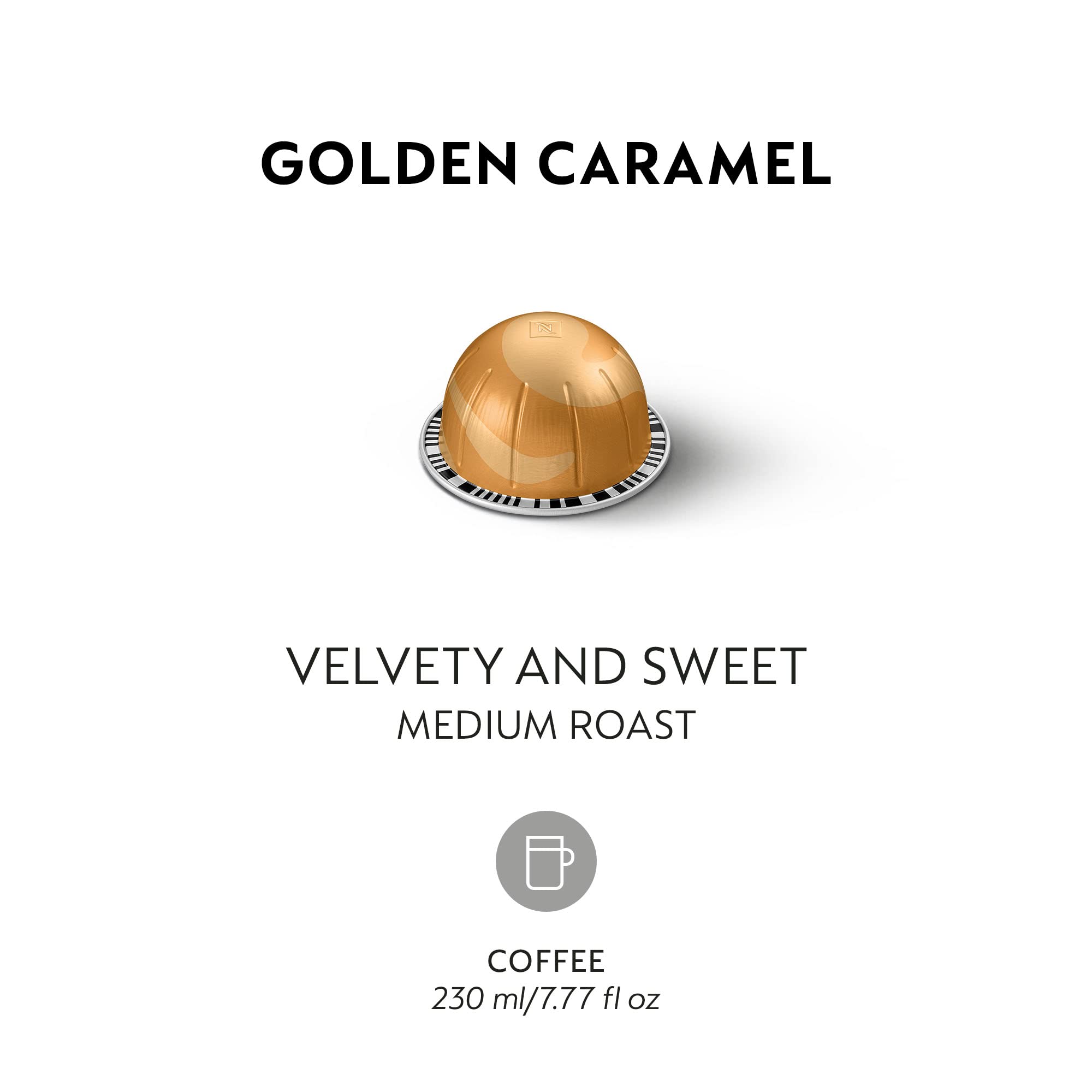 Nespresso Capsules Vertuo, Golden Caramel, Medium Roast Coffee, 30 Count Coffee Pods, Brews 7.8oz. Nespresso Capsules Vertuo, Golden Caramel, Medium Roast Coffee, 30 Count Coffee Pods, Brews 7.8oz. - Image 8